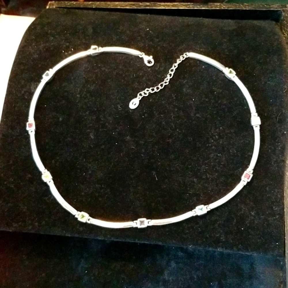 CD SILVER 925 STONES CHOKER VINTAGE